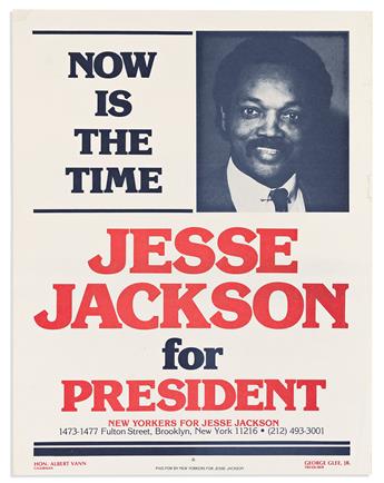 (POLITICS.) Group of 8 posters from Jesse Jacksons 1984 and 1988 presidential campaigns.